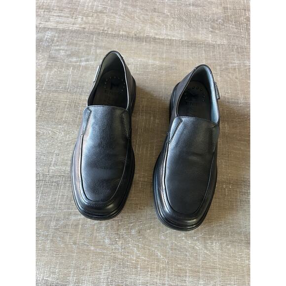 Mephisto Air Jet Black Leather Slip On Comfort Loafers Mens US 9 EU 42.5